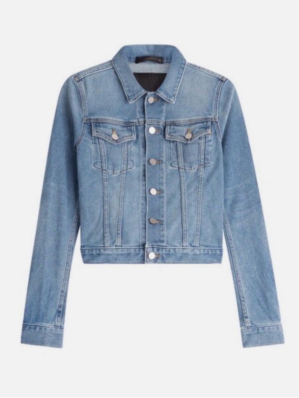 Alexander Wang X Axle Cropped Crop Denim Jean Jacket Coat Indigo Fade